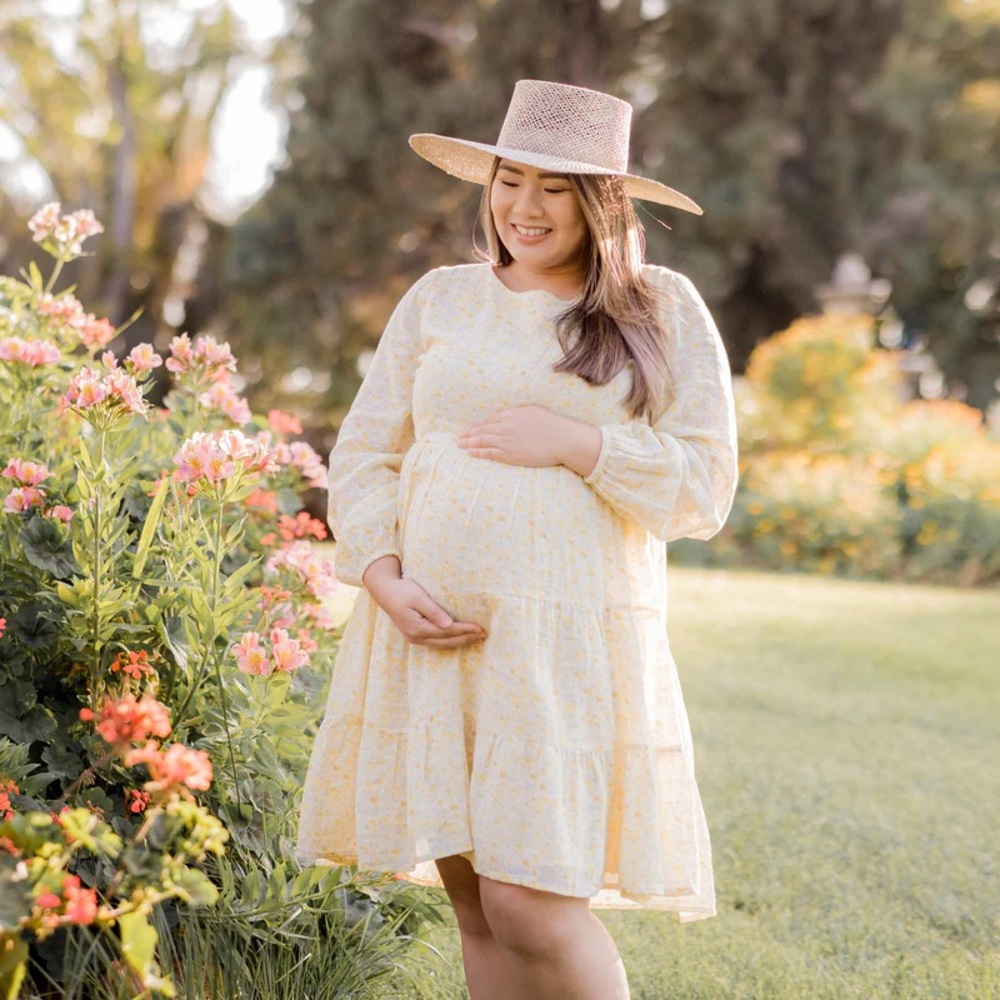 Yellow Floral Maternity Dress
